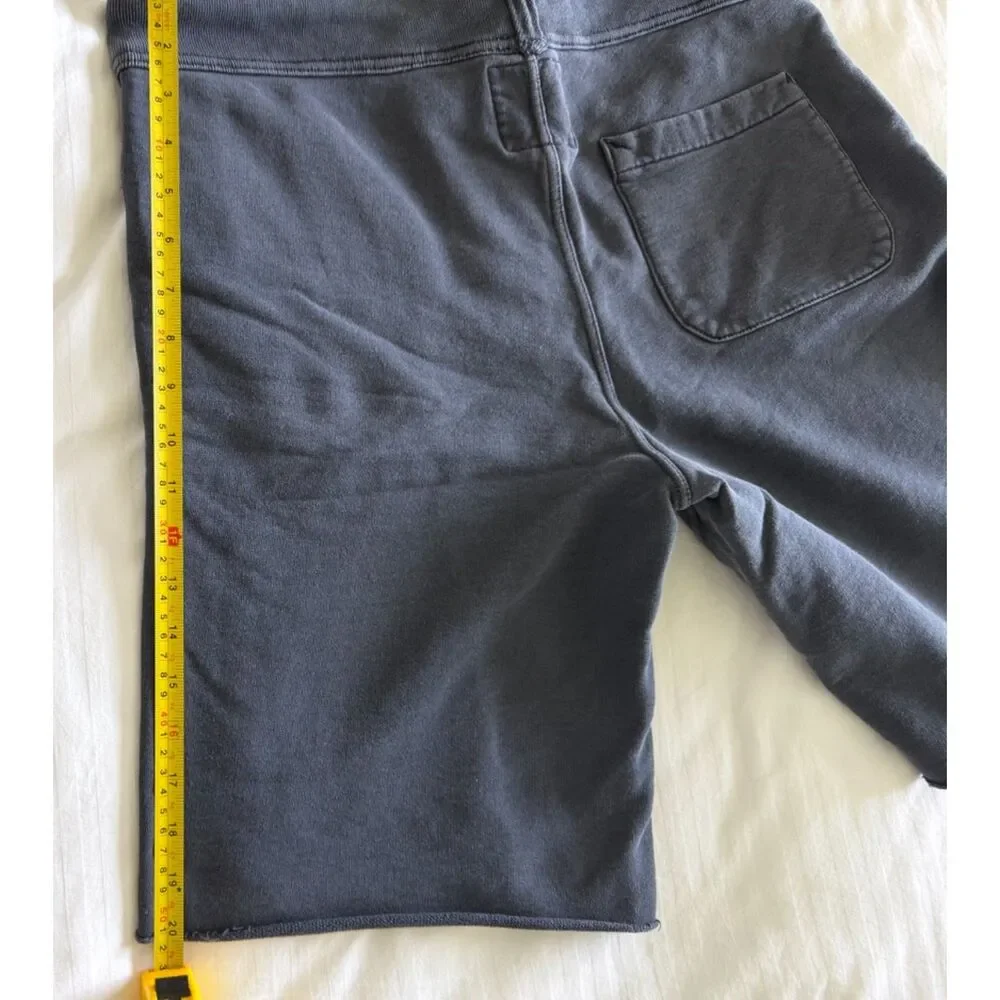 J.Crew Broken-in Fleece Dock Shorts Men's M Drawstring Button Fly Dusty Blue